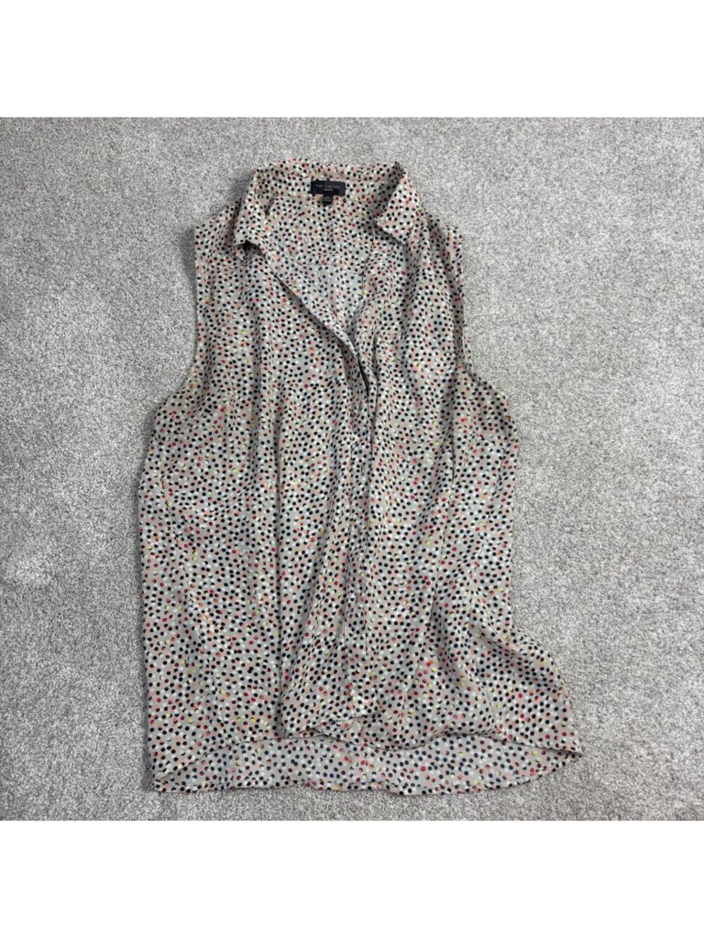 The Limited Blouse Xl Sleeveless Button Down Polka Dot Business Office Career